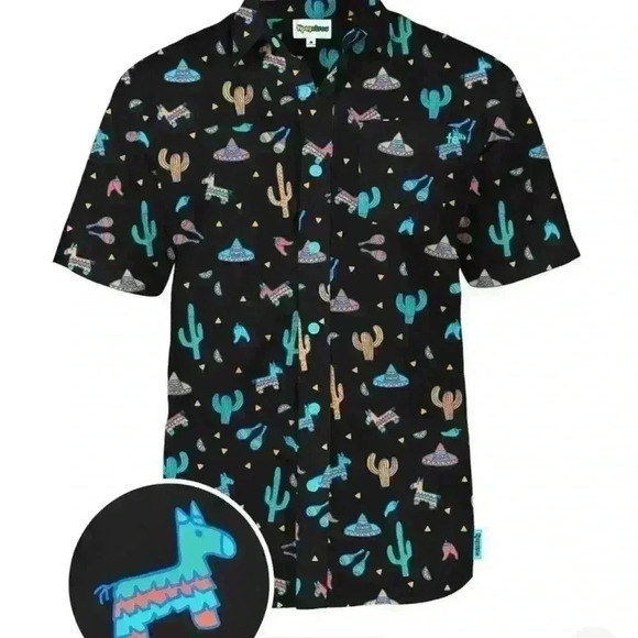 Tipsy Elves Other - Tipsy Elves Midnight Fiesta Hawaiian Button Up